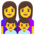 👩‍👩‍👦‍👦 family: woman, woman, boy, boy display on Google